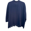 Switch City Blues By Koret Womens Blue Linen Band Collar Embroidered Lightweight Jacket 2 image