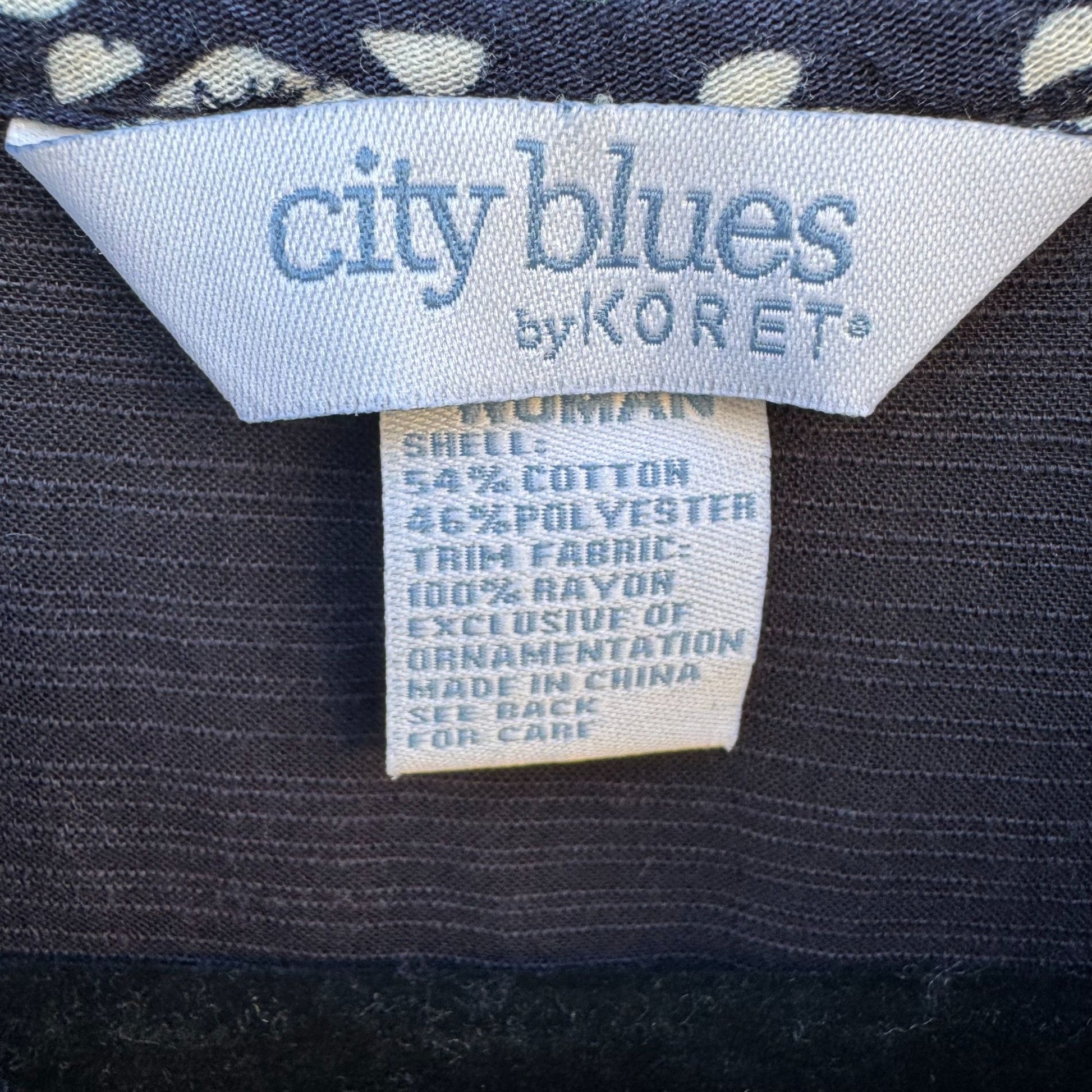 City Blues By Koret Womens Blue Linen Band Collar Embroidered Lightweight Jacket