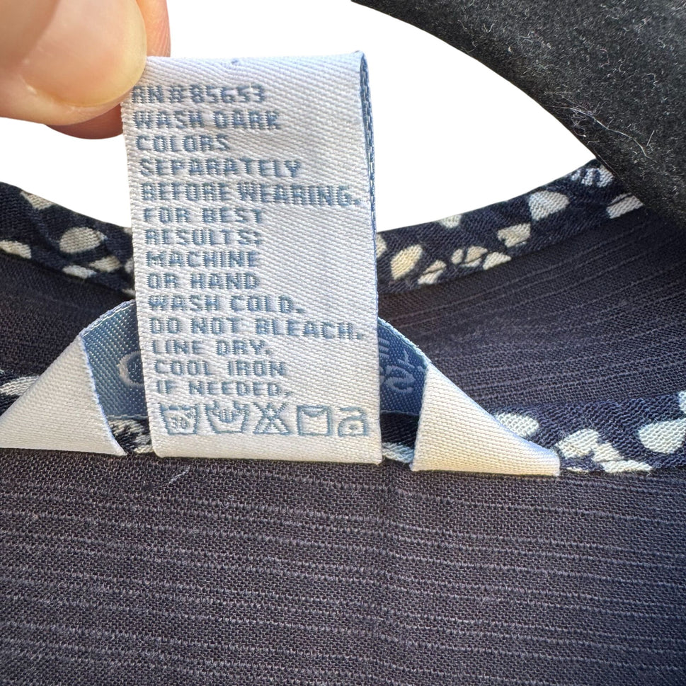 City Blues By Koret Womens Blue Linen Band Collar Embroidered Lightweight Jacket