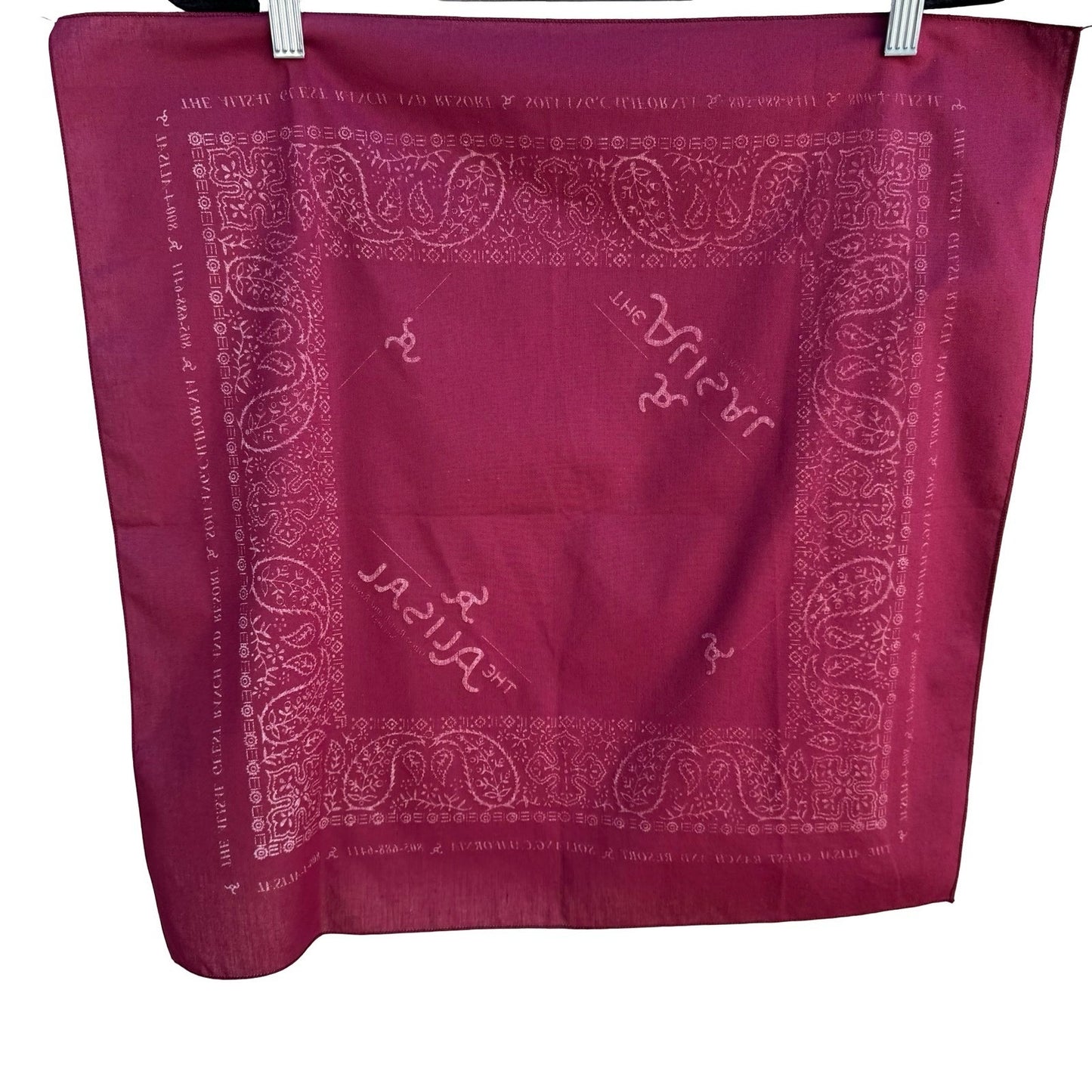 Alisal Ranch Resort Bandana Burgundy Paisley Solvang California Santa Ynez Scarf
