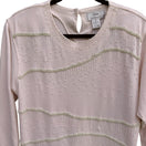 Switch Lisa International Vintage Pink Pearl Beaded Sequin Long Sleeve Blouse Top M 2 image