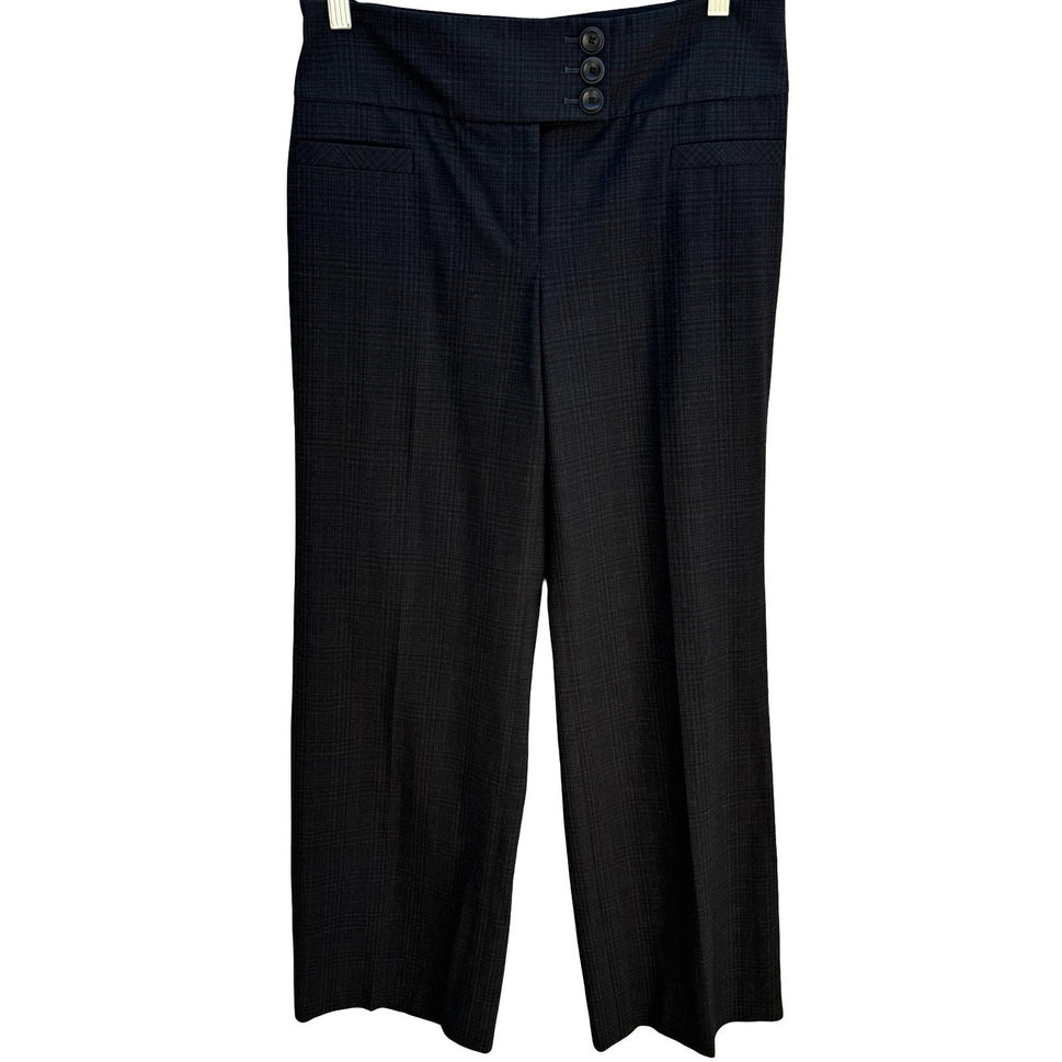Nordstrom Minimalist Wide Leg Plaid Dress Pants Twee Mod Professional Womens 10