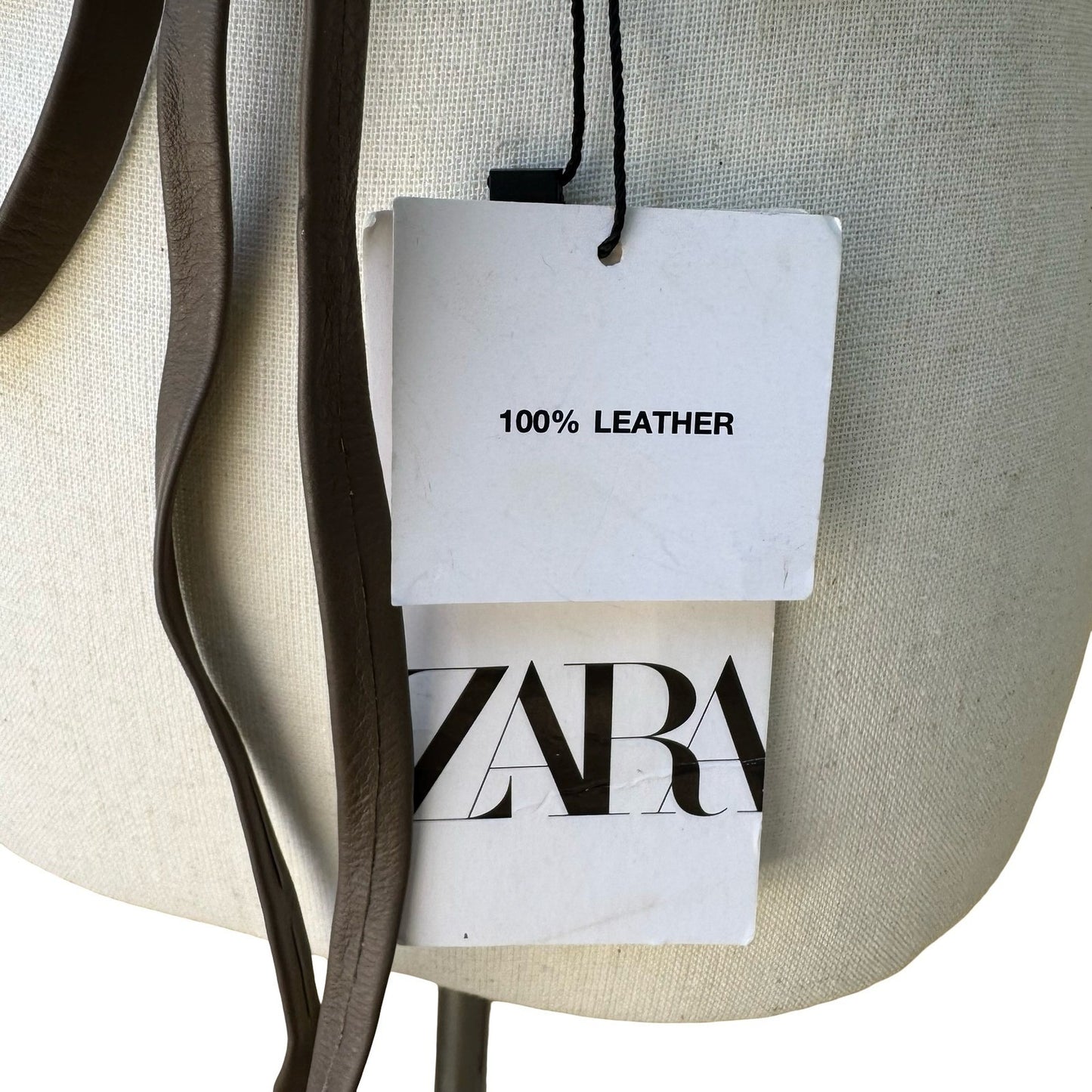 Zara Minimalist Boho Brown 100% Leather Tie Waist Obi Belt Silver Hardware NEW