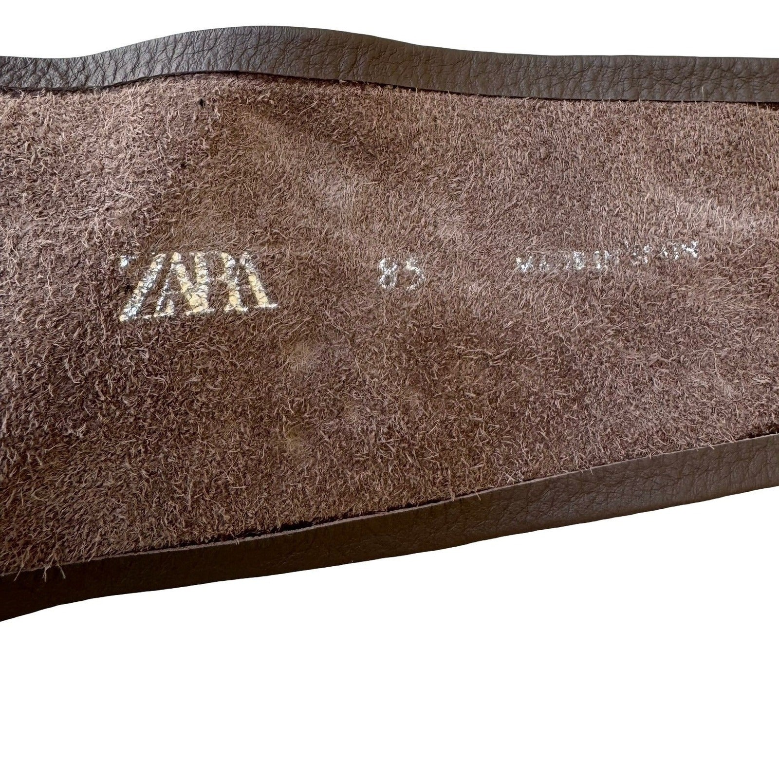 Zara Minimalist Boho Brown 100% Leather Tie Waist Obi Belt Silver Hardware NEW