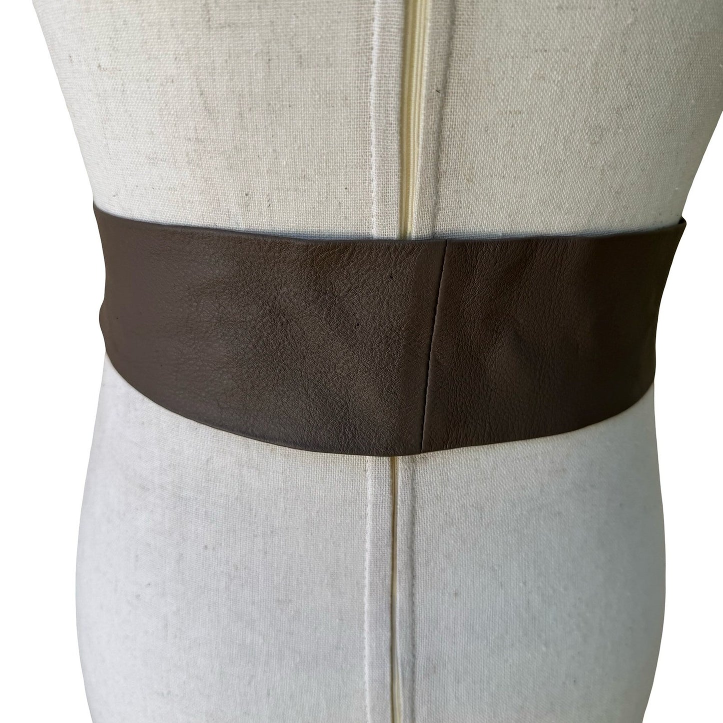 Zara Minimalist Boho Brown 100% Leather Tie Waist Obi Belt Silver Hardware NEW