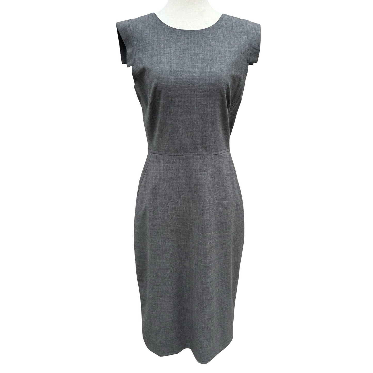 J.Crew Gray Italian Stretch Wool Tollegno 1900 Sheath Resume Dress Cap Sleeve 4