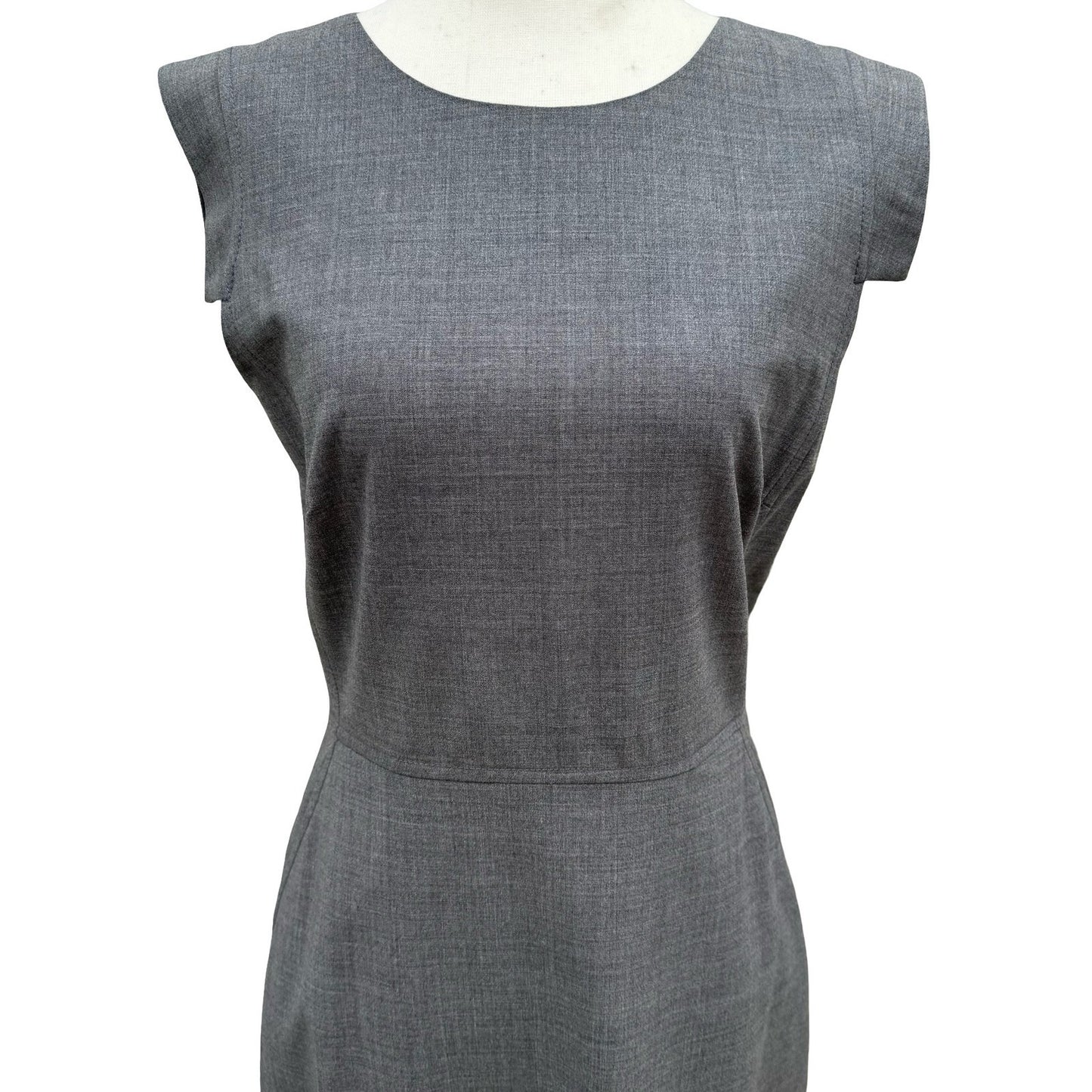 J.Crew Gray Italian Stretch Wool Tollegno 1900 Sheath Resume Dress Cap Sleeve 4