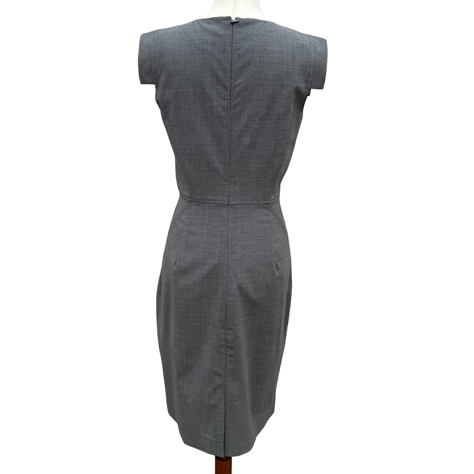 J.Crew Gray Italian Stretch Wool Tollegno 1900 Sheath Resume Dress Cap Sleeve 4