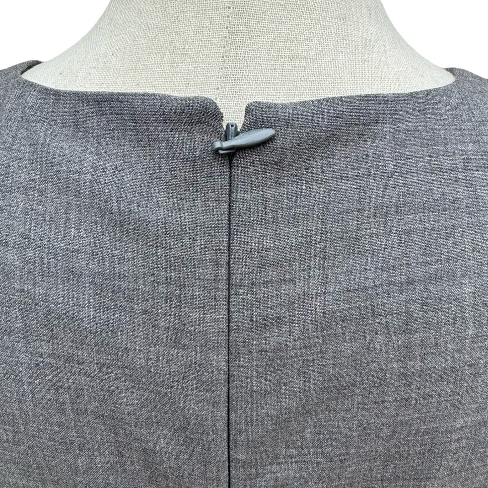 J.Crew Gray Italian Stretch Wool Tollegno 1900 Sheath Resume Dress Cap Sleeve 4