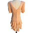 Switch Private Collection Marshall Fields Vintage 80s Peach Silk Jacquard Ruffle Dress 3 image