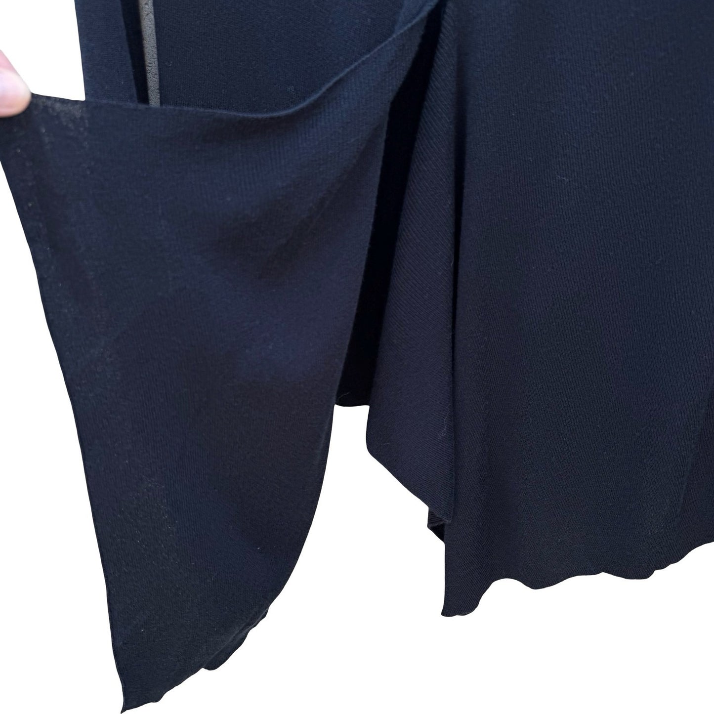 Max Studio Silk Blend Draped Cardigan Minimalist Quiet Luxury Womens M Black
