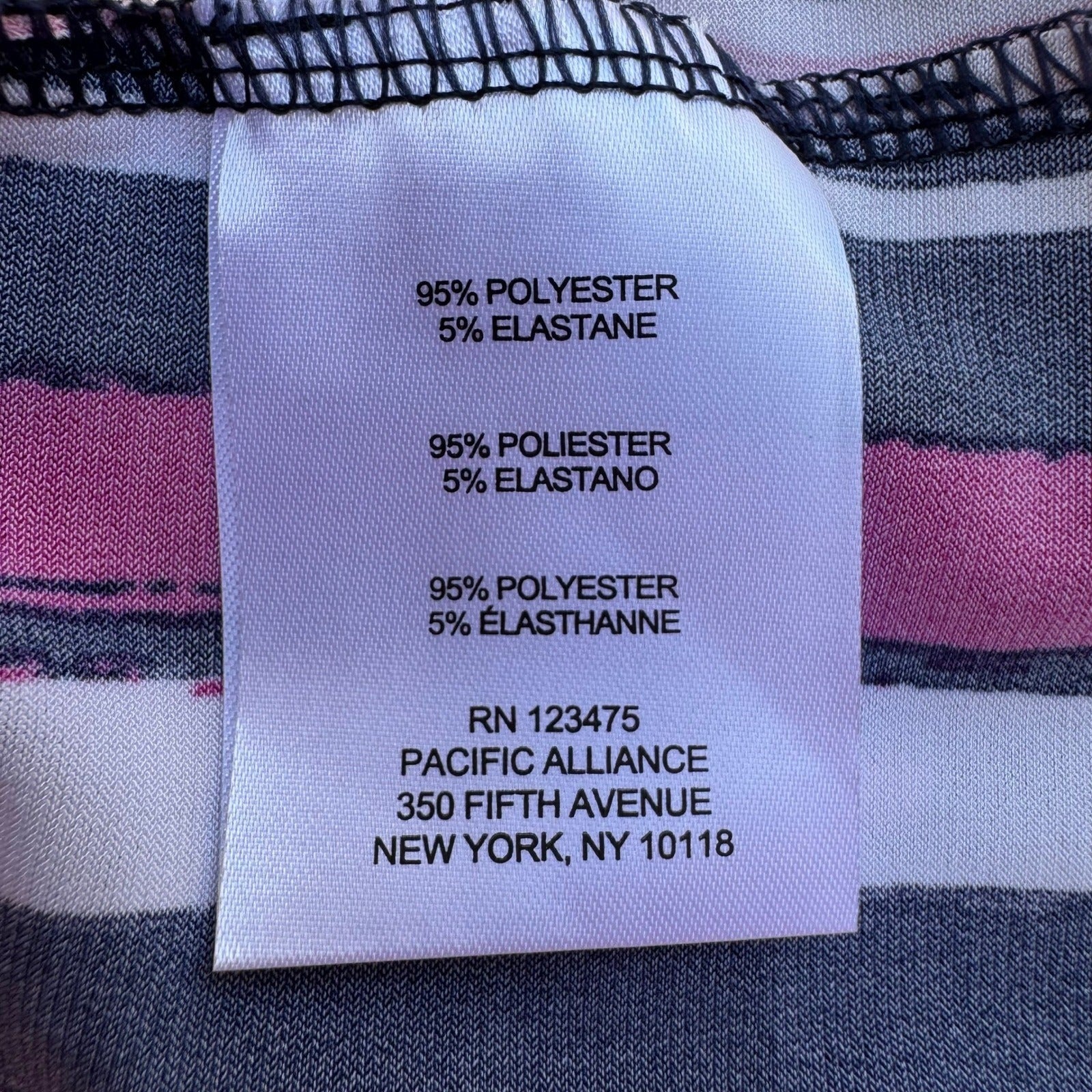 Jones New York Preppy Nautical Pink Navy Striped Sleeveless Pleated Blouse L NEW