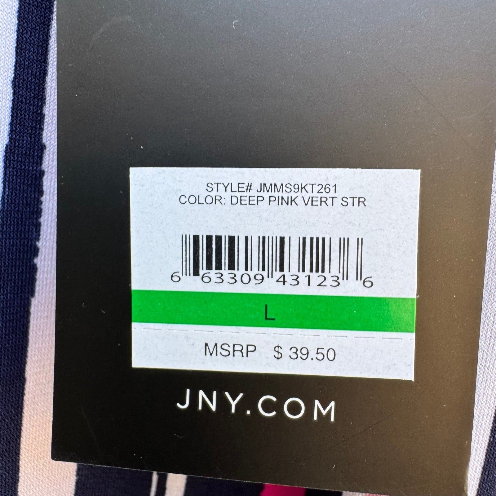 Jones New York Preppy Nautical Pink Navy Striped Sleeveless Pleated Blouse L NEW
