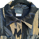 Switch Artex Womens Glam Retro Black Blue Gold Abstract Pattern Button Up Jacket New M 3 image