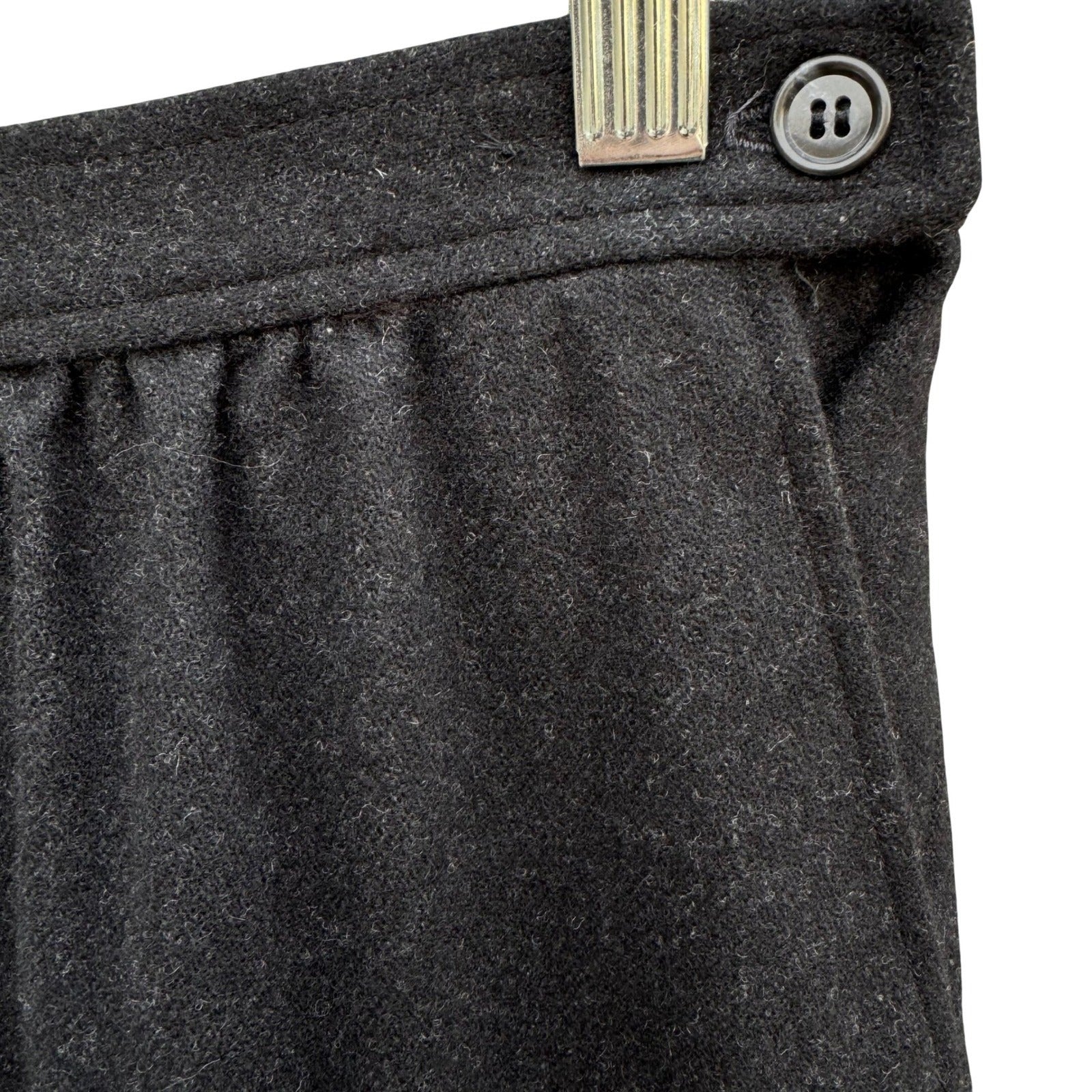 JG Hook Vintage Women's Skirt Suit Set Size 12/14 Black Wool Made in USA Preppy