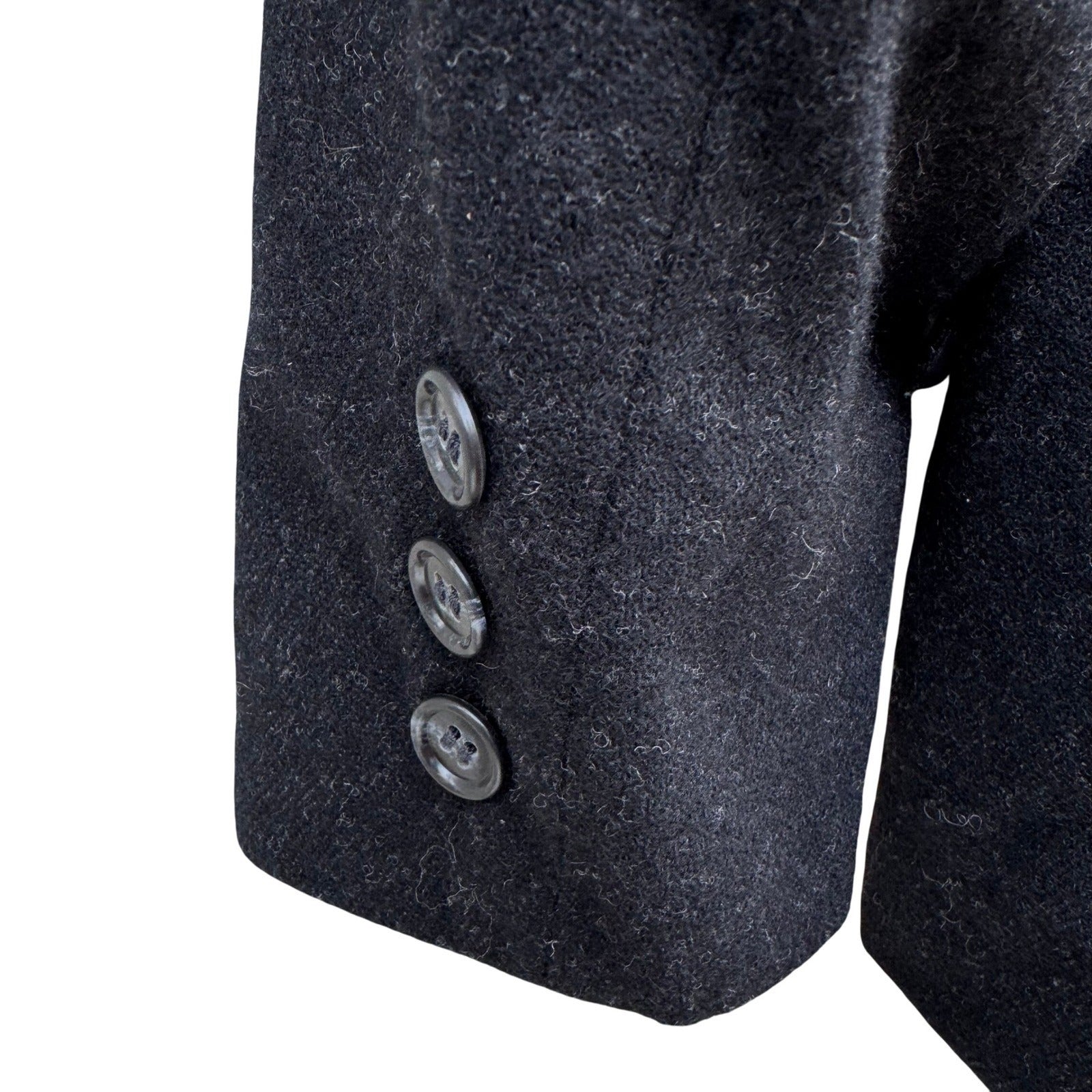 JG Hook Vintage Women's Skirt Suit Set Size 12/14 Black Wool Made in USA Preppy