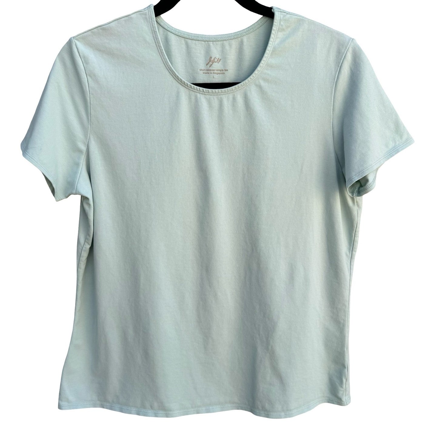J. Jill Y2K Womens Mint Green Short Sleeve Simple Tee Cotton Lycra Shirt Large