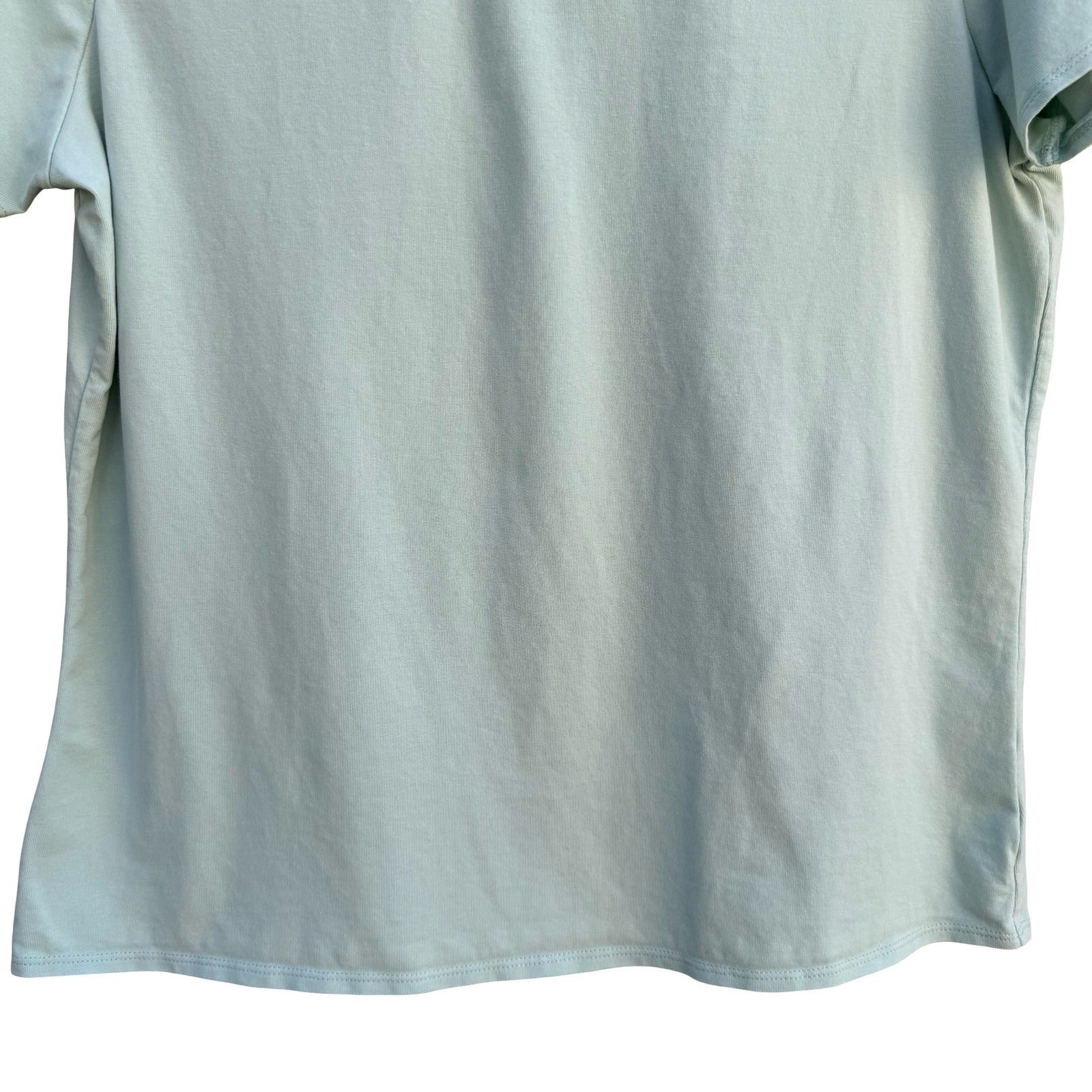 J. Jill Y2K Womens Mint Green Short Sleeve Simple Tee Cotton Lycra Shirt Large