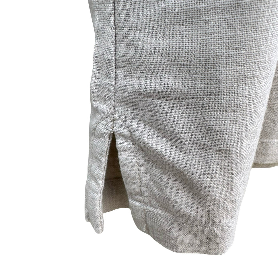 Jachs NY Mens 1X Southampton Stone Linen Camp Collar Button Up Shirt NEW Coastal