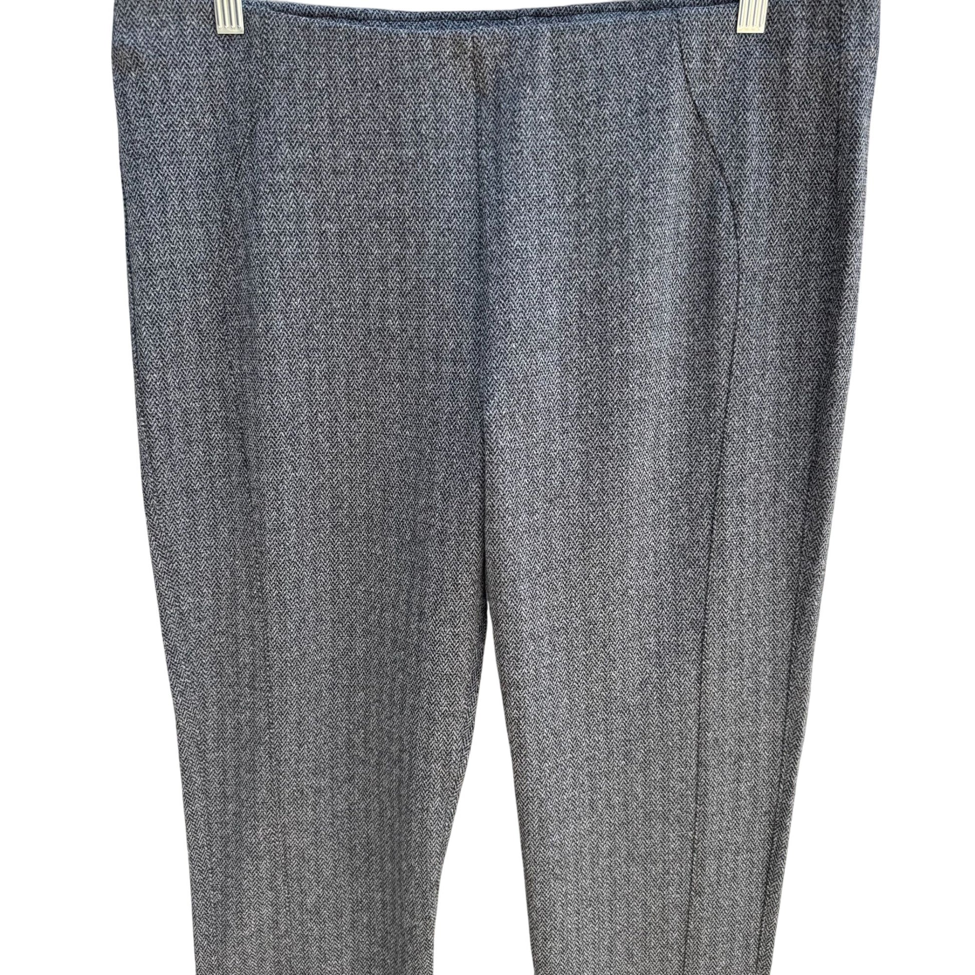 Saks Fifth Avenue Womens Herringbone Gray Stretch Dress Pants New Without Tag XL
