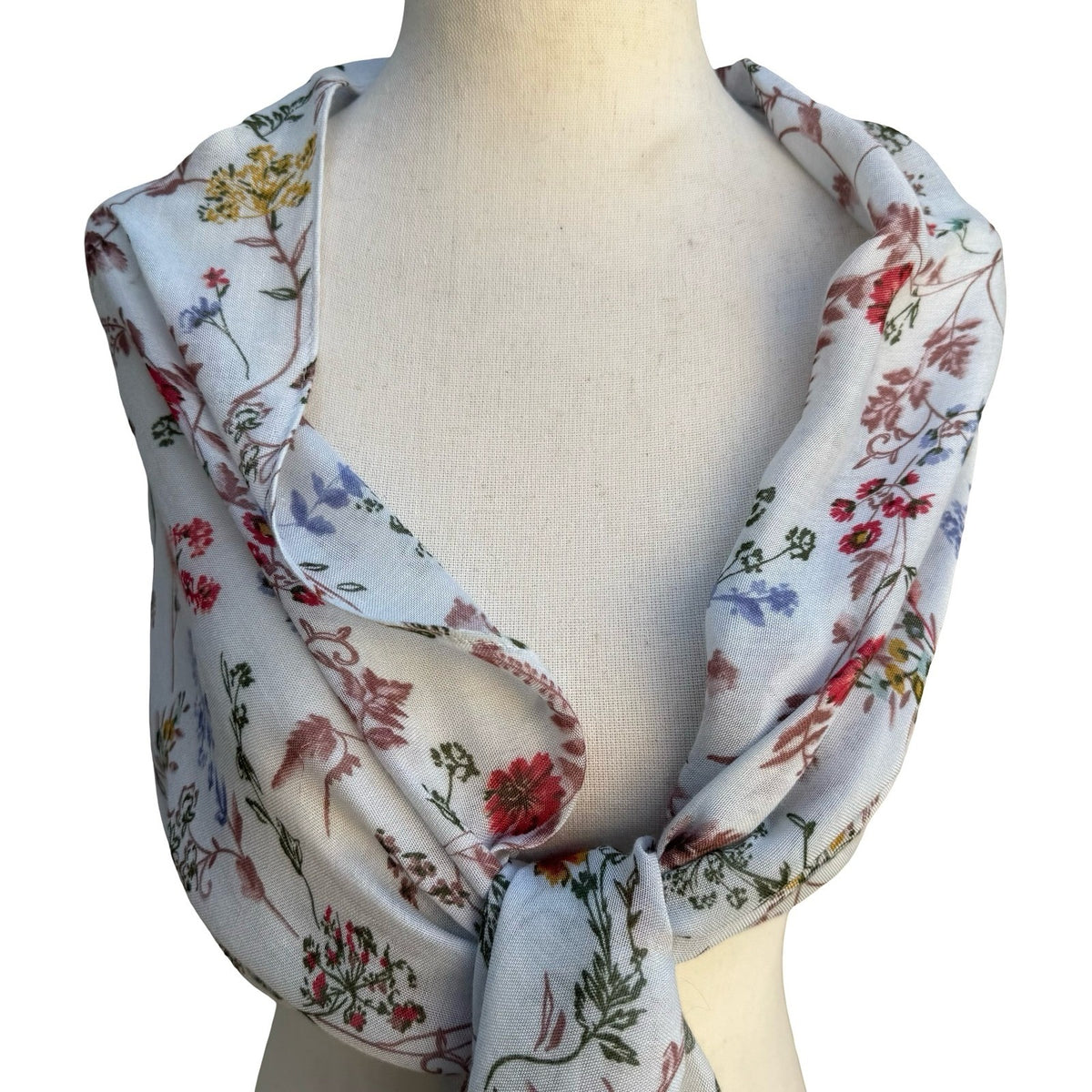 Christopher & Banks Feminine Cottagecore Garden Floral Botanical Scarf Wrap OS