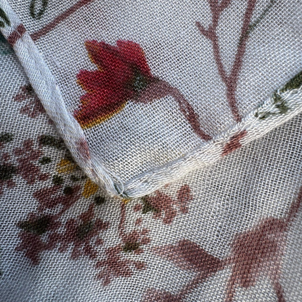 Christopher & Banks Feminine Cottagecore Garden Floral Botanical Scarf Wrap OS