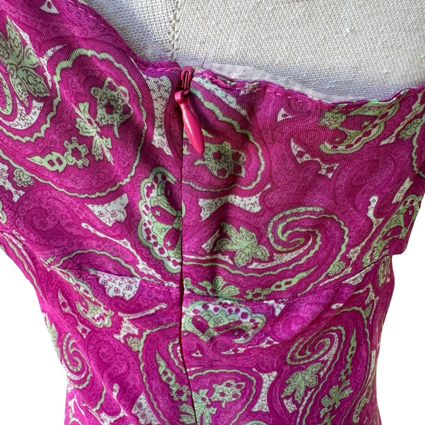 Sharagano Paris Vivian Y2K Boho Fairycore Paisley Mesh French Lace Maxi Dress M