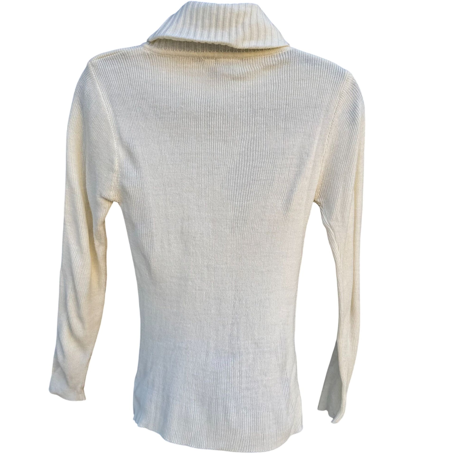Daddy$ Money Vintage 70s 80s Knit Turtleneck Sweater Honey Fashions White Womens