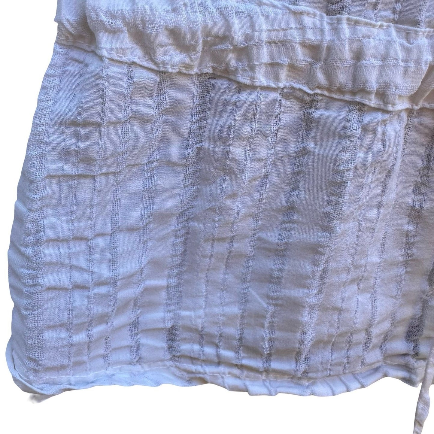 James Perse Minimalist Coastal Resortwear Cotton Gauze Drawstring Waist Shirt S