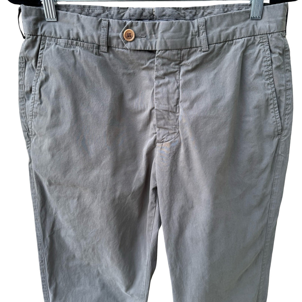 Hackett London Tessuti di Sondrio Italian Cotton Chino Pants Olive Mens 34 R