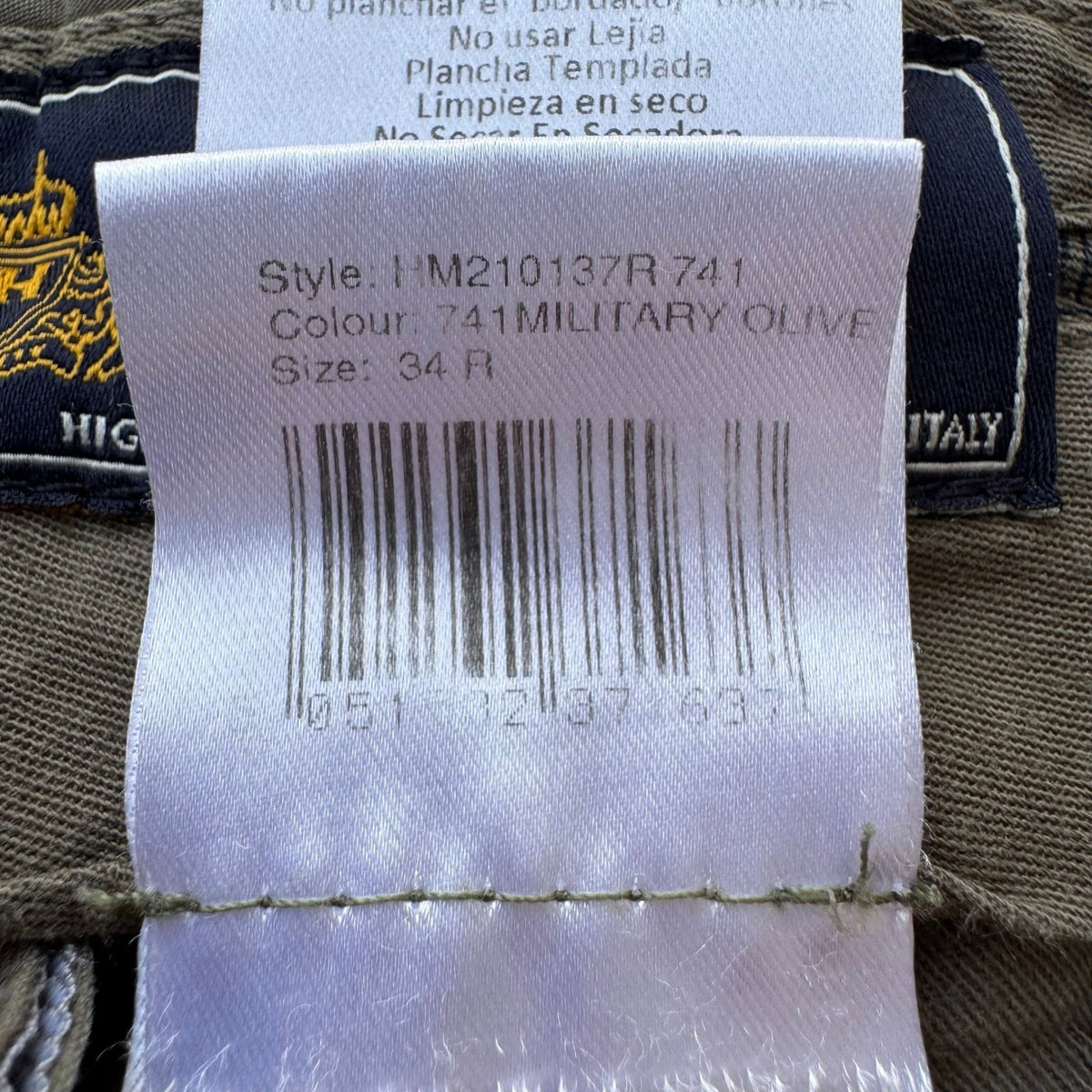 Hackett London Tessuti di Sondrio Italian Cotton Chino Pants Olive Mens 34 R