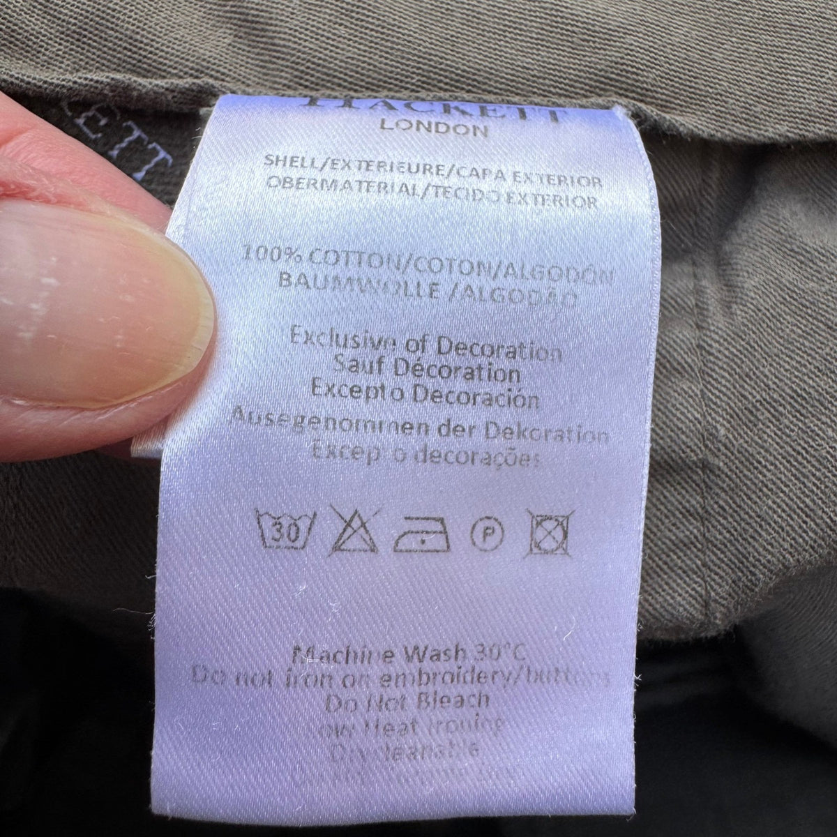 Hackett London Tessuti di Sondrio Italian Cotton Chino Pants Olive Mens 34 R