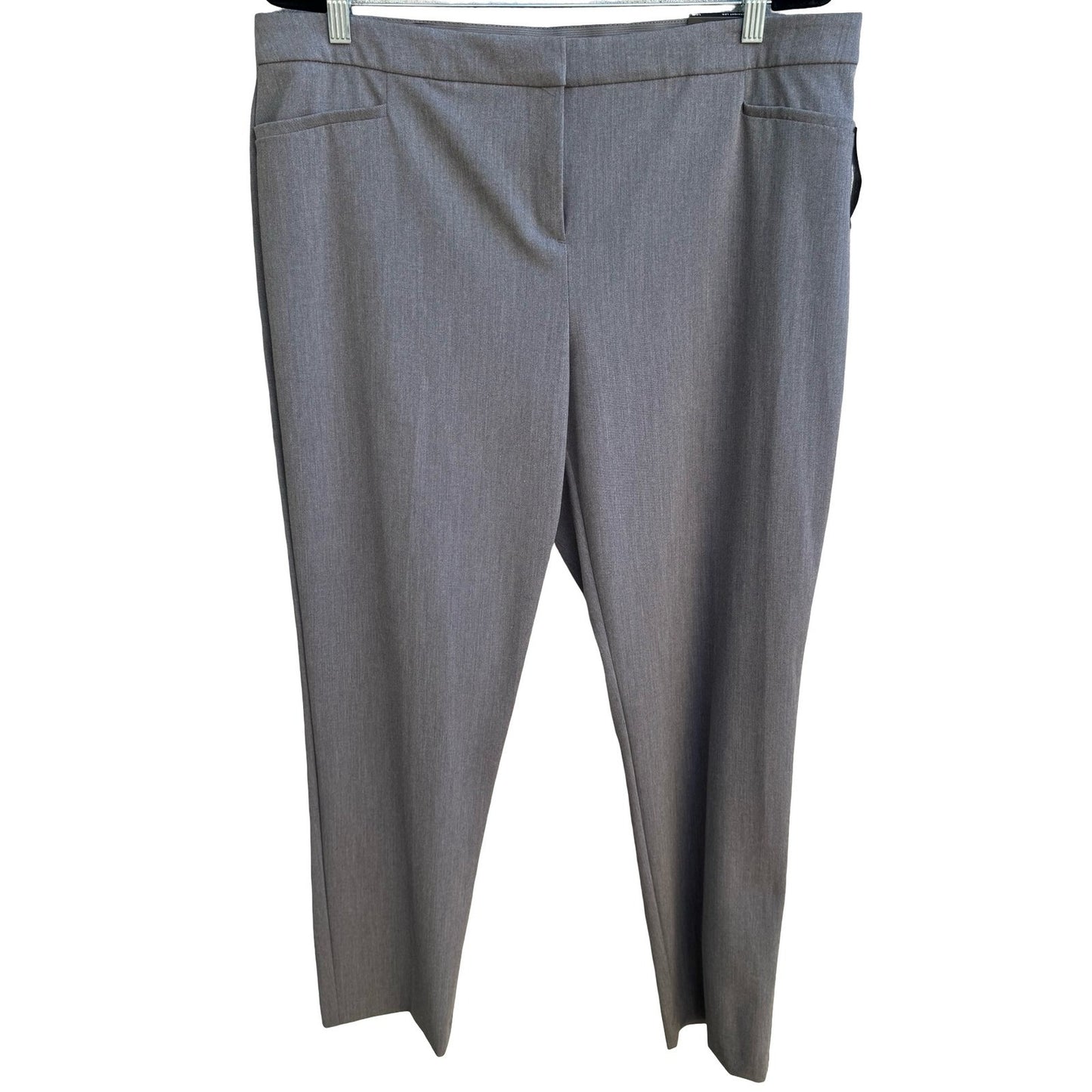 Alfani Careerwear Straight Leg Comfort Waist Dress Pants Grey Womens 16S NEW