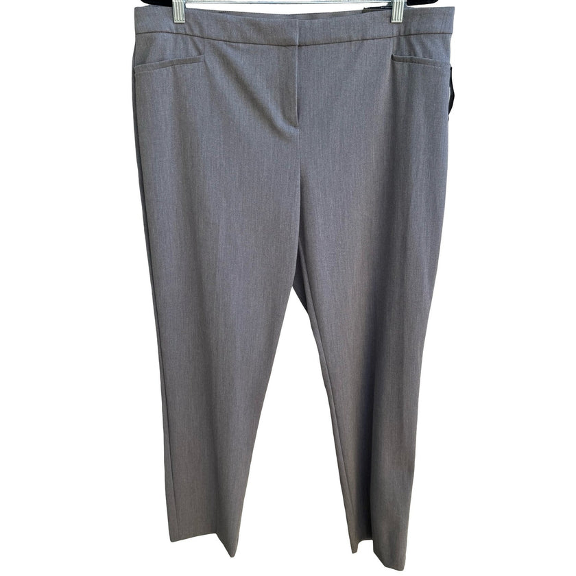 Alfani Careerwear Straight Leg Comfort Waist Dress Pants Grey Womens 16S NEW