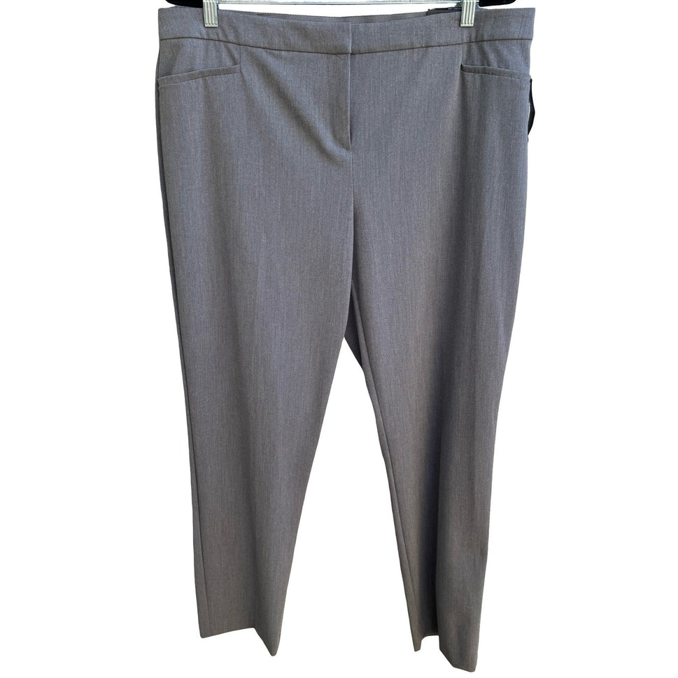Alfani Careerwear Straight Leg Comfort Waist Dress Pants Grey Womens 16S NEW