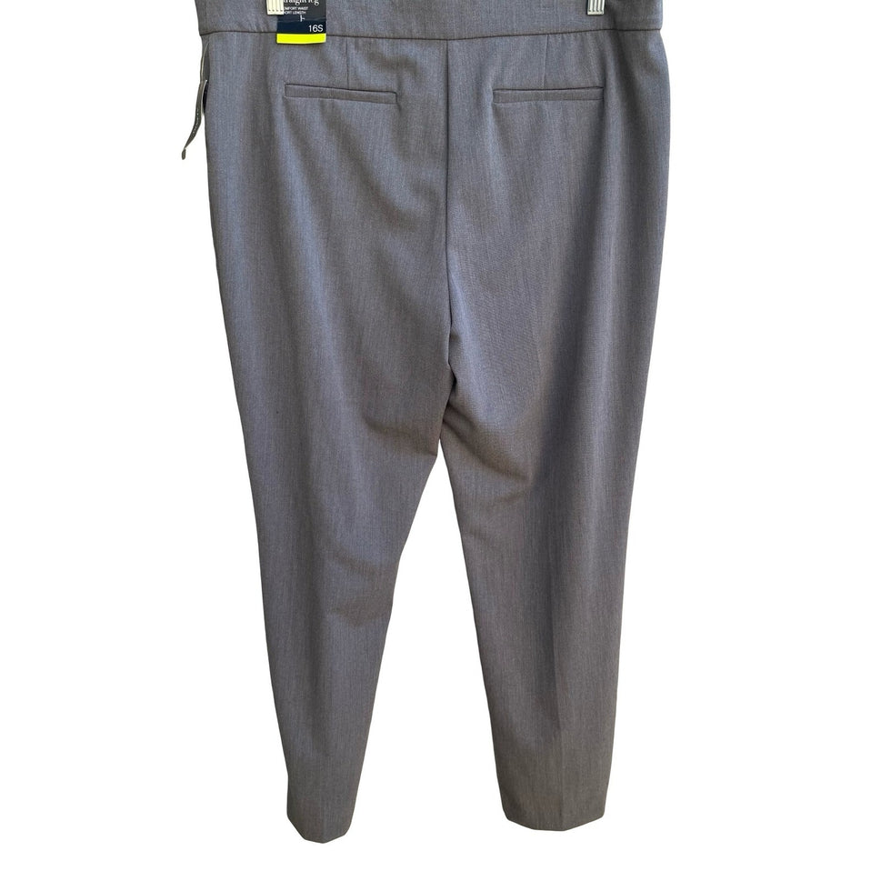 Alfani Careerwear Straight Leg Comfort Waist Dress Pants Grey Womens 16S NEW