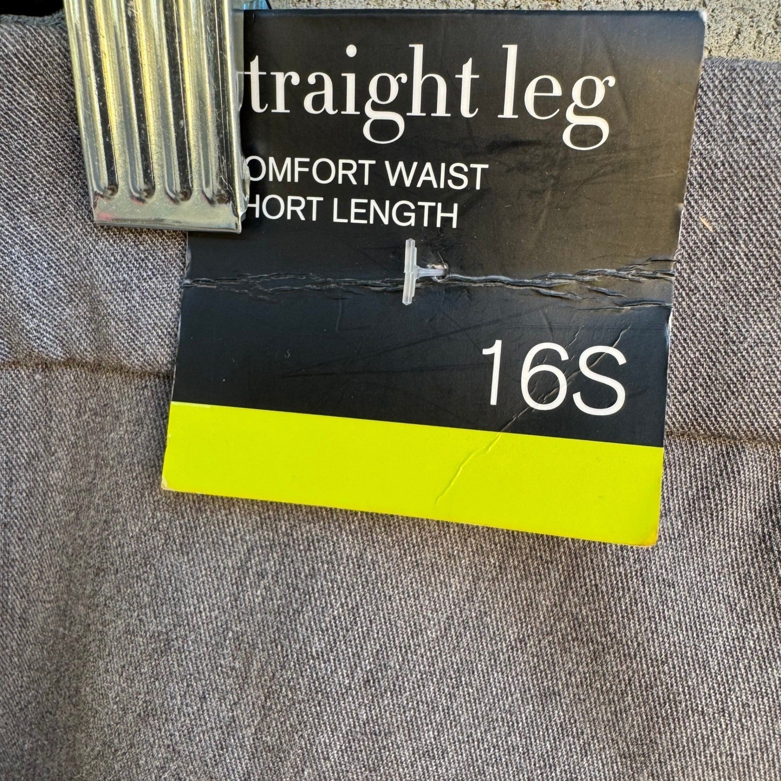 Alfani Careerwear Straight Leg Comfort Waist Dress Pants Grey Womens 16S NEW