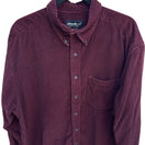 Switch Eddie Bauer Mens Burgundy Houndstooth Corduroy Button Up Shirt Large Long Sleeve 3 image