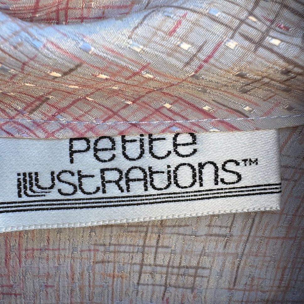 Petite Illustrations Vintage 80s Twee Secretary Librarian Neck Bow Pink Blouse 8