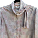 Switch Petite Illustrations Vintage 80s Twee Secretary Librarian Neck Bow Pink Blouse 8 3 image