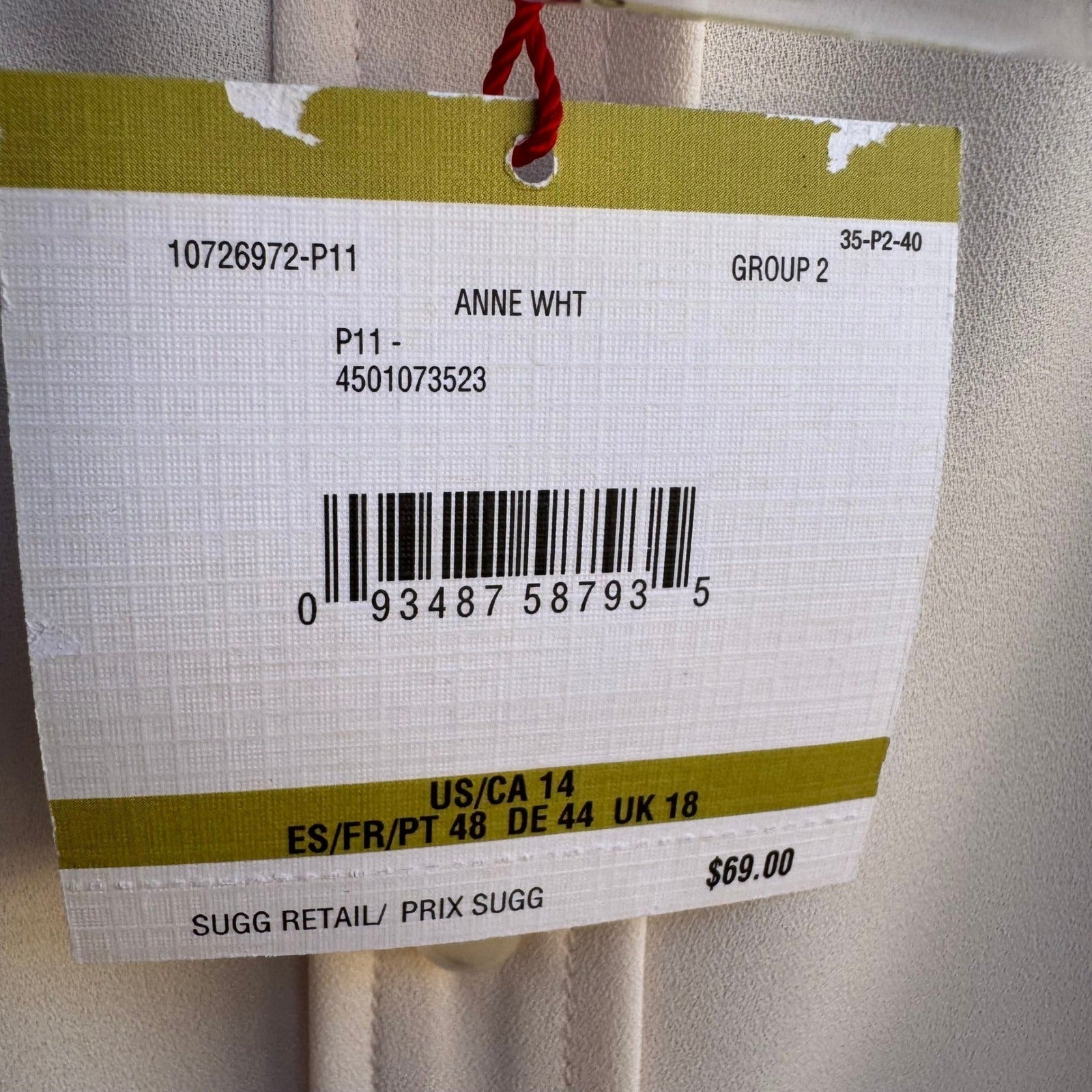 Anne Klein Minimalist Sleeveless Peter Pan Collar Blouse Off White Blouse 14