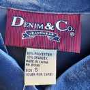 Switch Denim &amp; Co Vintage Womens Blue Velvet Long Sleeve Glam Button-Up Shirt New S 3 image