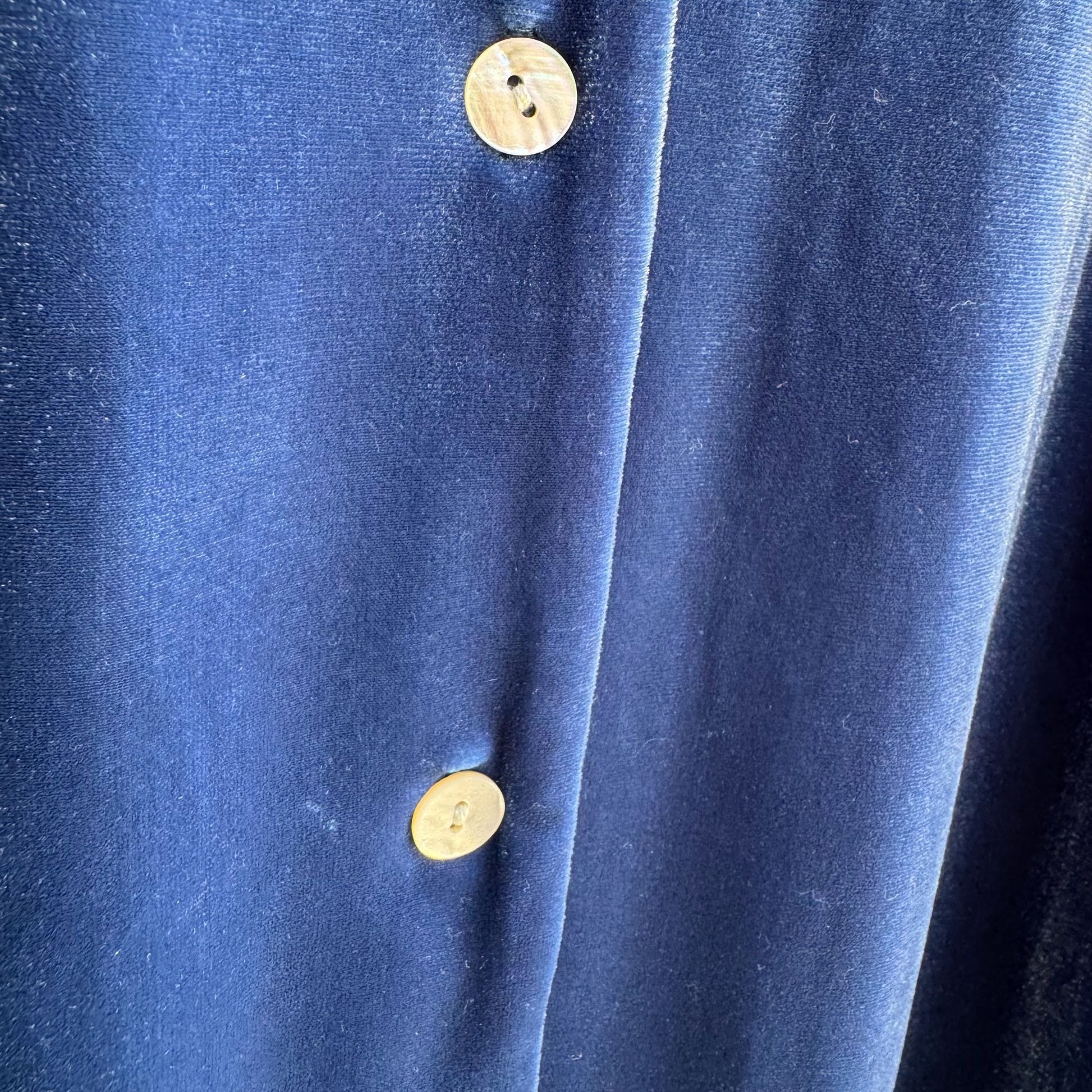 Denim & Co Vintage Womens Blue Velvet Long Sleeve Glam Button-Up Shirt New S