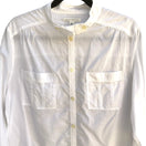 Switch Banana Republic White Button Up Long Sleeve Chest Pockets Mandarin Collar Shirt 2 image