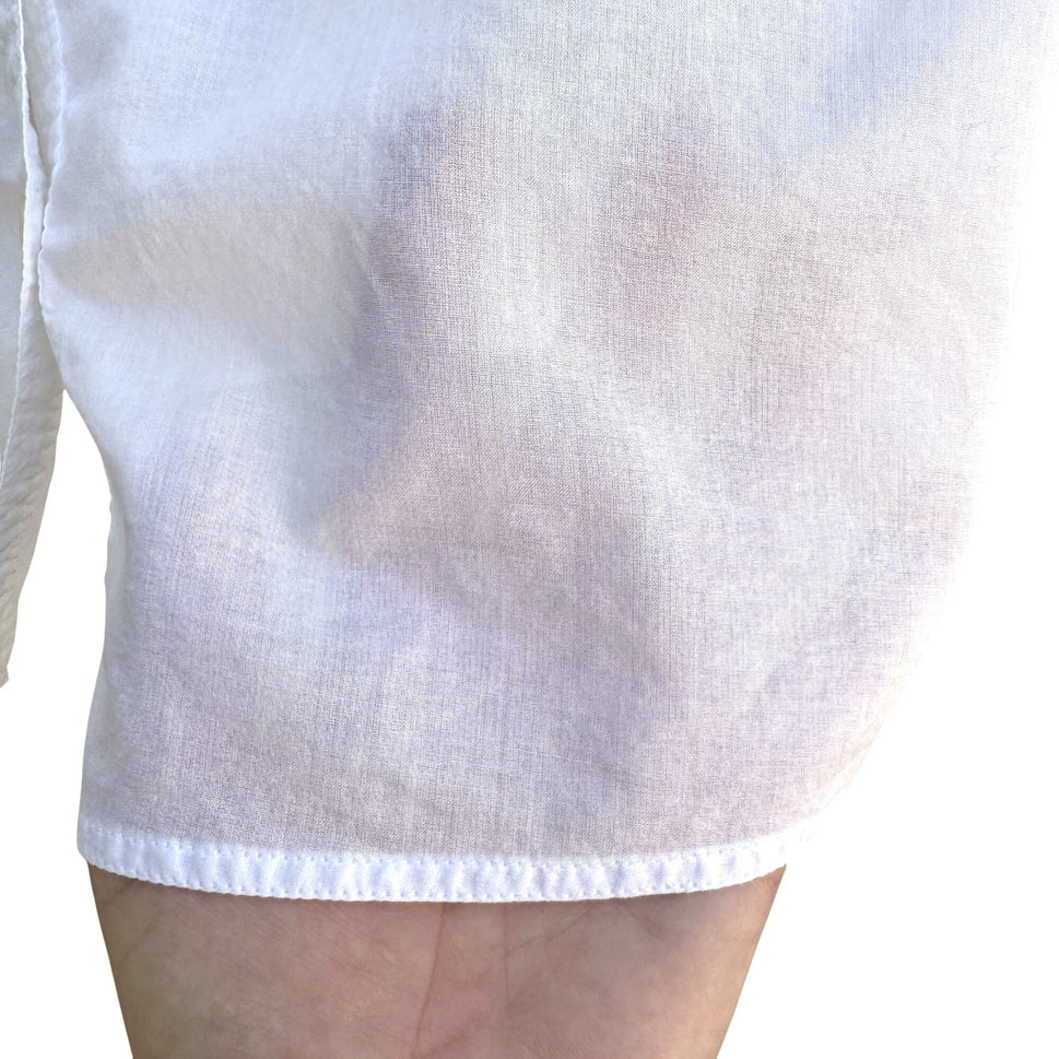 Banana Republic White Button Up Long Sleeve Chest Pockets Mandarin Collar Shirt