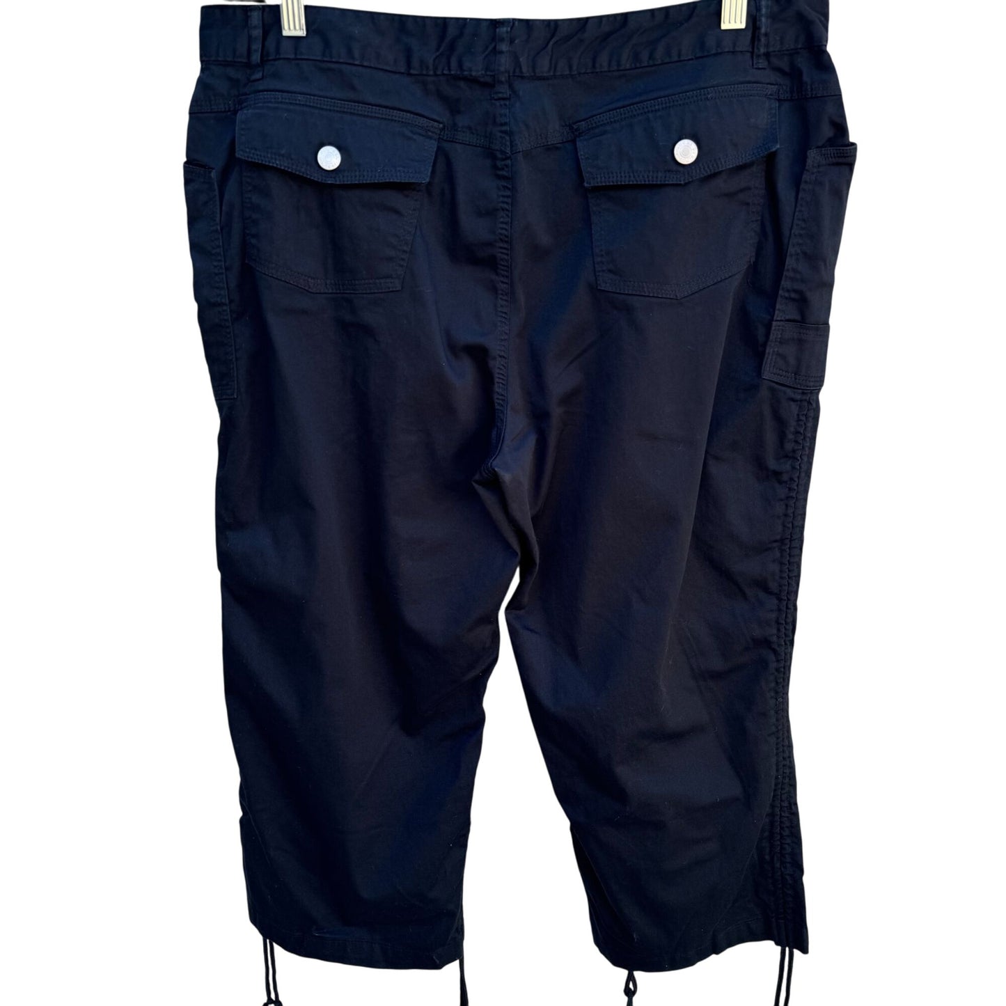 Route 66 Original Clothing Co Vintage Womens Black Stretch Cargo Capri Pants 18W