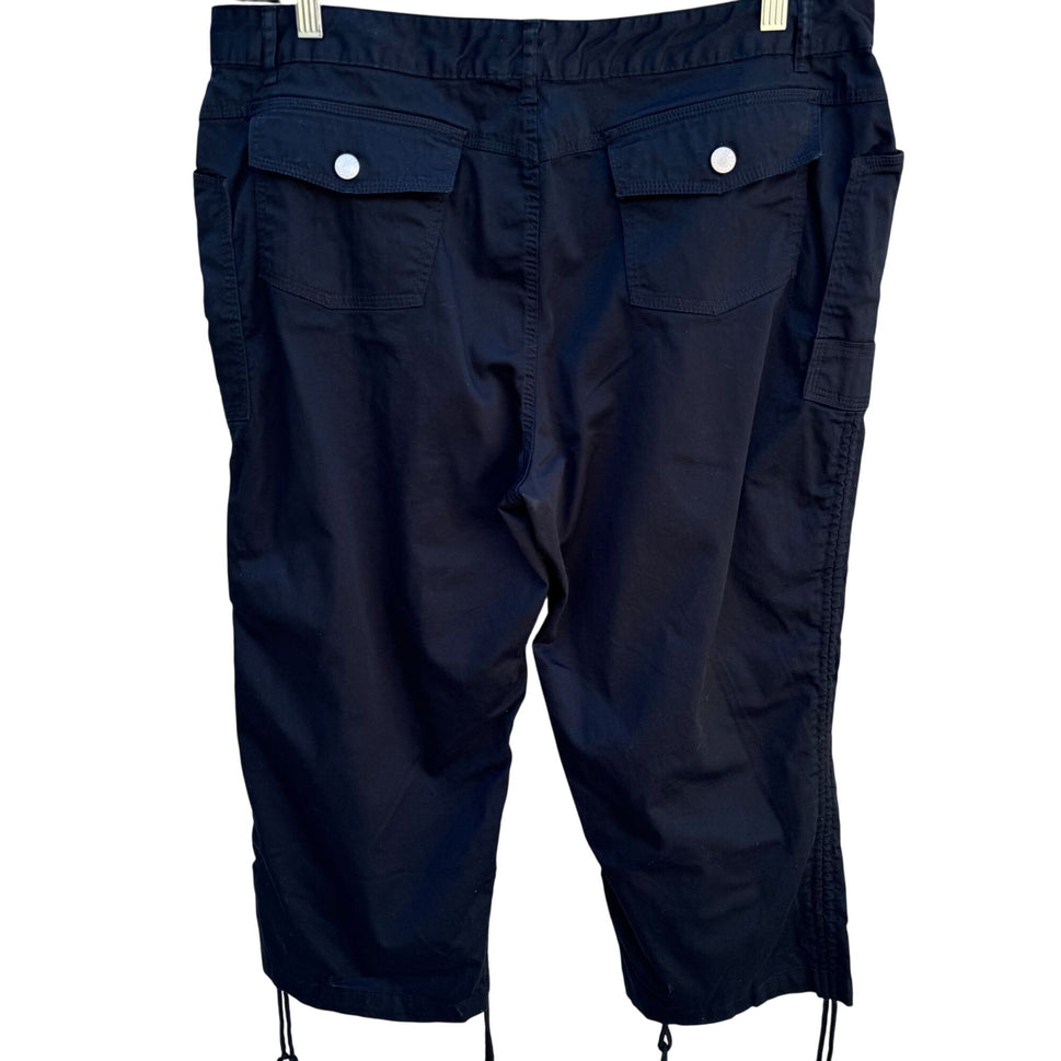 Route 66 Original Clothing Co Vintage Womens Black Stretch Cargo Capri Pants 18W