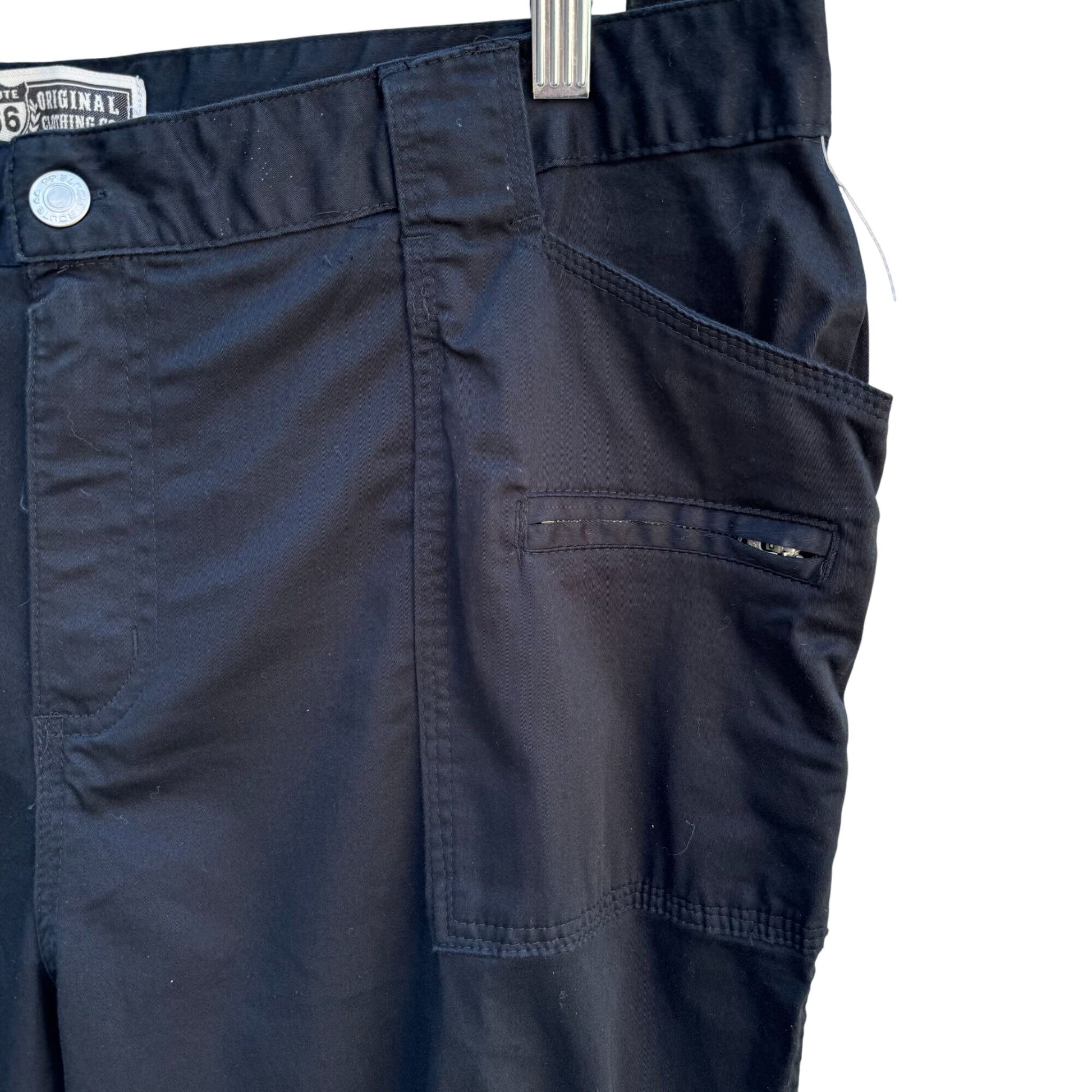 Route 66 Original Clothing Co Vintage Womens Black Stretch Cargo Capri Pants 18W