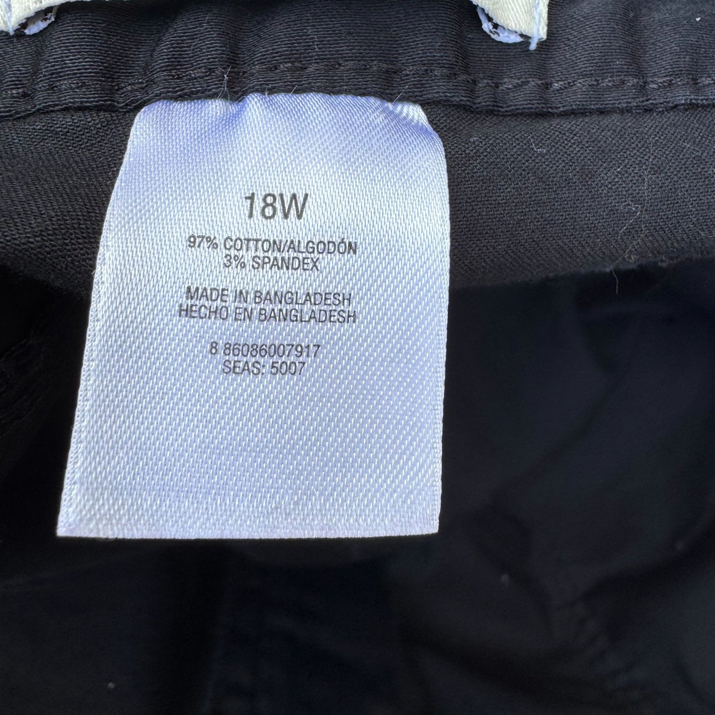 Route 66 Original Clothing Co Vintage Womens Black Stretch Cargo Capri Pants 18W