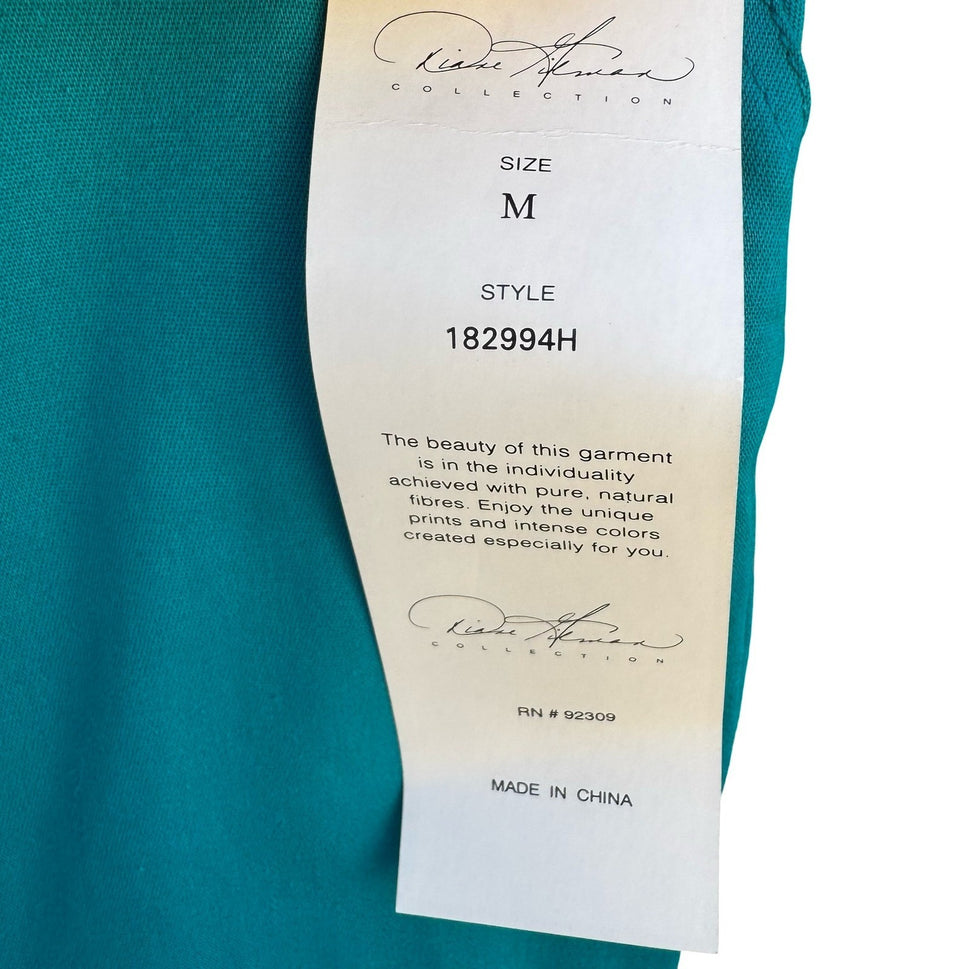 Diane Gilman Womens Teal Blue Stretch Twill Straight Leg Pants Size M New Tags